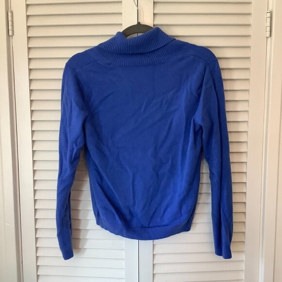 Edinburgh Woollen Mill women's cashmere sweater blue shawl collar medium - Picture 3 of 3